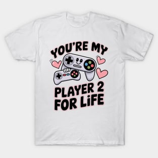 Controllers with Love – Cute Couples Cartoon Design | Gamer Love Art T-Shirt